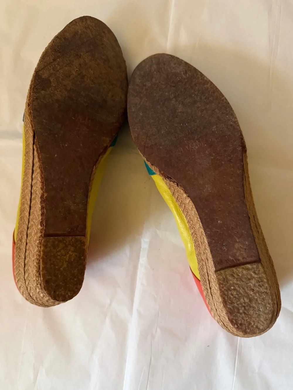 Vintage Evan Picone Multicolor Peep-Toe Espadrilles - Picture 4 of 4